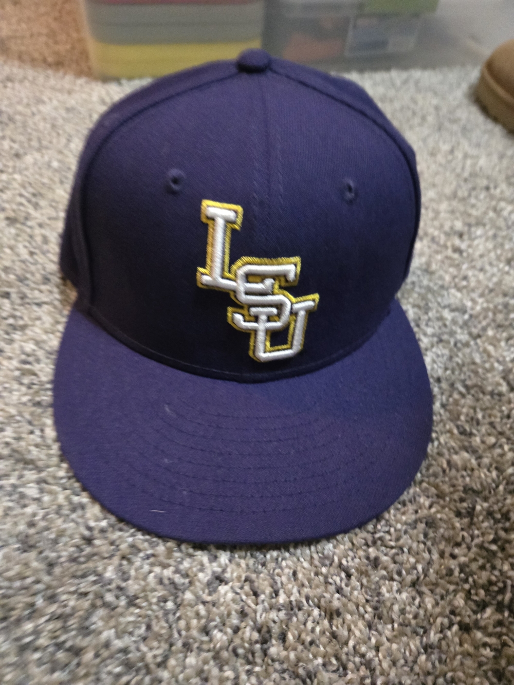 New Era Purple LSU Baseball Cap with Yellow & White Logo
